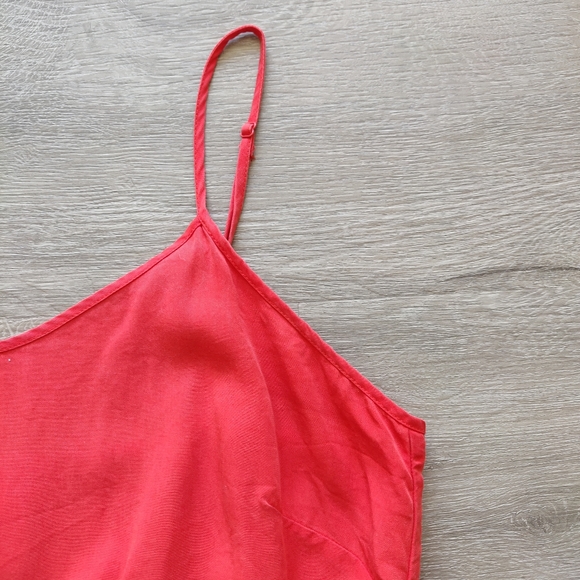 Loft82 Coral Red Tencel Minidress with Pockets Medium - Picture 4 of 14